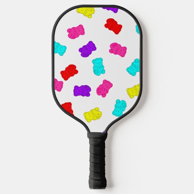 Gummibären bunter Regenbogenbonbons Pickleball Schläger (Vorderseite)