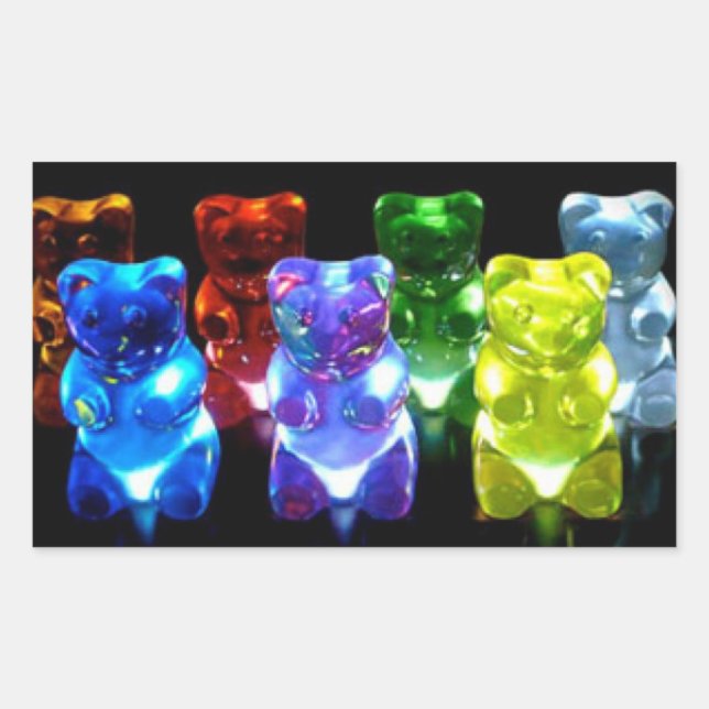 Gummibären Rechteckiger Aufkleber (Vorderseite)