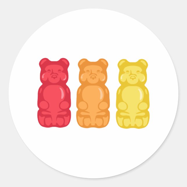 Gummibären Runder Aufkleber (Vorderseite)