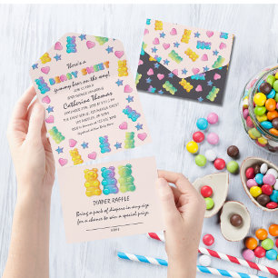 Gummibärenbärendusche aus Gelee Candy Baby All In One Einladung