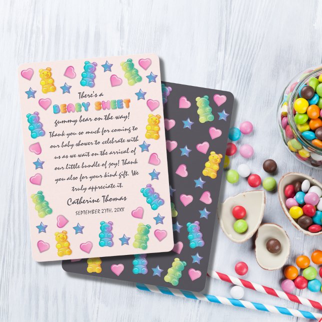 Gummibärenbärendusche aus Gelee Candy Baby Dankeskarte (Von Creator hochgeladen)