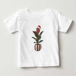 Gummibaum Ficus Santa Hut Weihnachtsbeleuchtung   Baby T-shirt