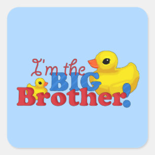 "GummiDuckies - großer Bruder " Quadratischer Aufkleber