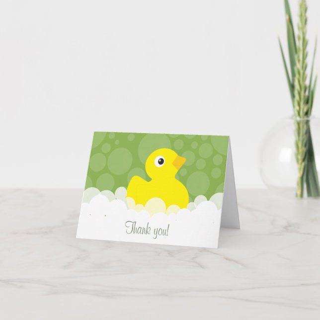 Gummiducky danken Ihnen, - Grün zu merken Dankeskarte (Vorderseite)