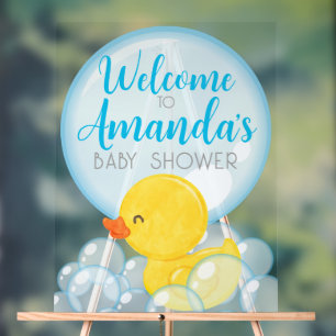 Gummiente Baby Shower Acryl-Willkommensschild Acrylschild