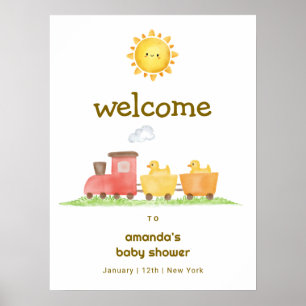 Gummiente Choo Choo Zug Baby Shower Willkommen Poster