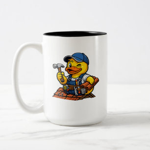 Gummiente Dachdecker Zweifarbige Tasse
