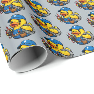 Gummiente Elektriker Geschenkpapier