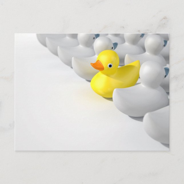 Gummiente gegen den Fluss Postkarte (Vorderseite)