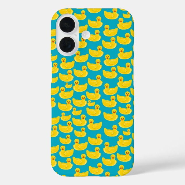 Gummiente iPhone 16 Hülle (Rückseite)