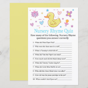 Gummiente Kinderzimmer Rhyme Quiz Kinderduschenspi