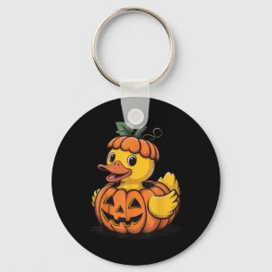 Gummiente Kürbis Halloween Schlüsselanhänger