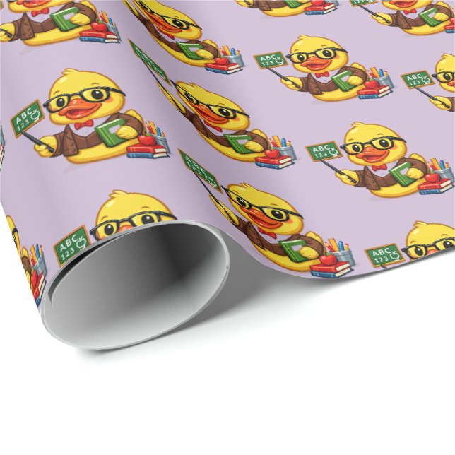 Gummiente Lehrerin Geschenkpapier (Rolleneckpunkt)