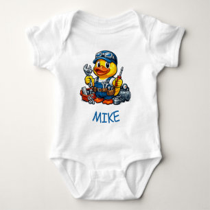 Gummiente Mechaniker Baby Strampler
