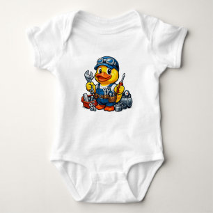 Gummiente Mechaniker Baby Strampler