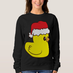 Gummiente mit Weihnachtsmannmütze Niedlicher Gummi Sweatshirt
