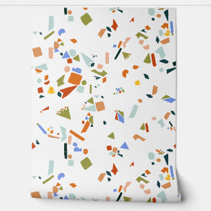 Gummiente moderne illustrierte Terrazzo-Muster Tapete