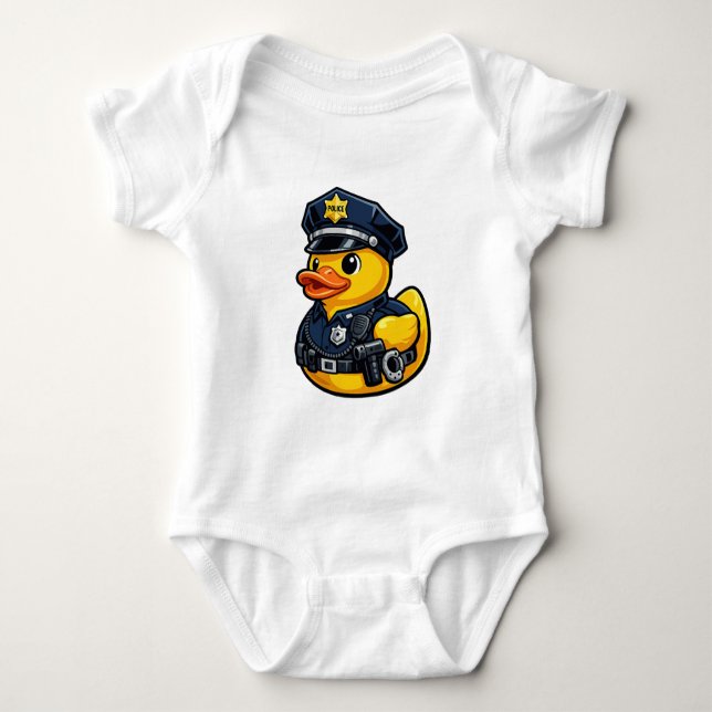 Gummiente Polizeibeamter Baby Strampler (Vorderseite)