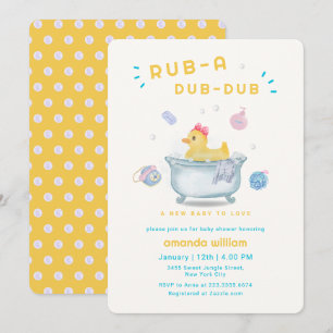 Gummiente Rub A Dub Dub Badewanne Baby Shower Einladung