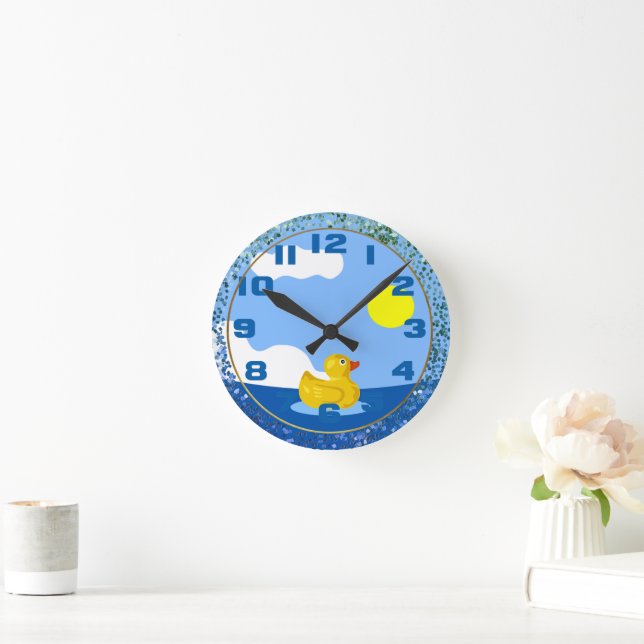 Gummiente Runde Wanduhr (Zuhause)