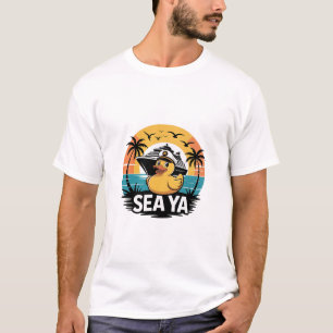 Gummiente Sea Ya Kreuzfahrtschiff Urlaub Familien T-Shirt