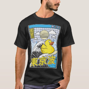 Gummiente Surfing Kanagawa-Welle Kawaii Vaporwave T-Shirt