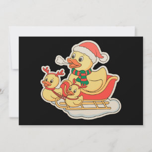 Gummiente Weihnachten Santa Hut Schlitten Xmas