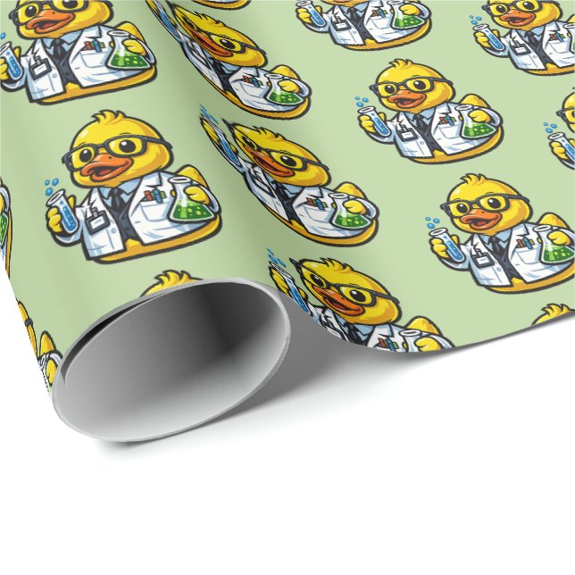 Gummiente Wissenschaftler Geschenkpapier (Rolleneckpunkt)