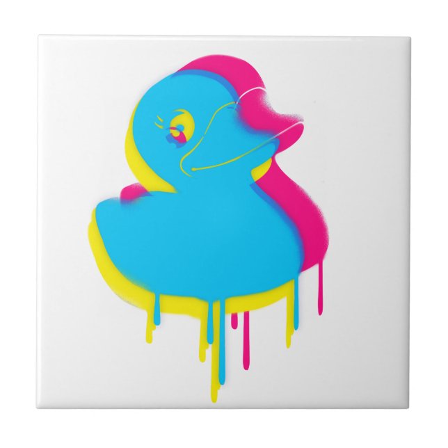 Gummientegraffiti-Pop-Kunst-Gummi Ducky Fliese (Vorderseite)