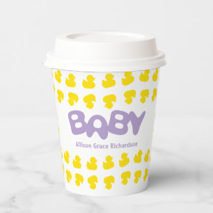 Gummienten mit Papieraufkleber für Babynahrung Pappbecher