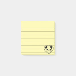Gummigestanzter Panda-Bär und -Bär mit einer Stärk Post-it Klebezettel