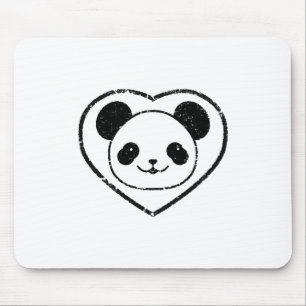 Gummigestanzter Panda-Bär und Herz Mousepad
