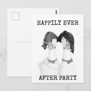 Gummihühner Party-Postkarte zum Happy End Postkarte