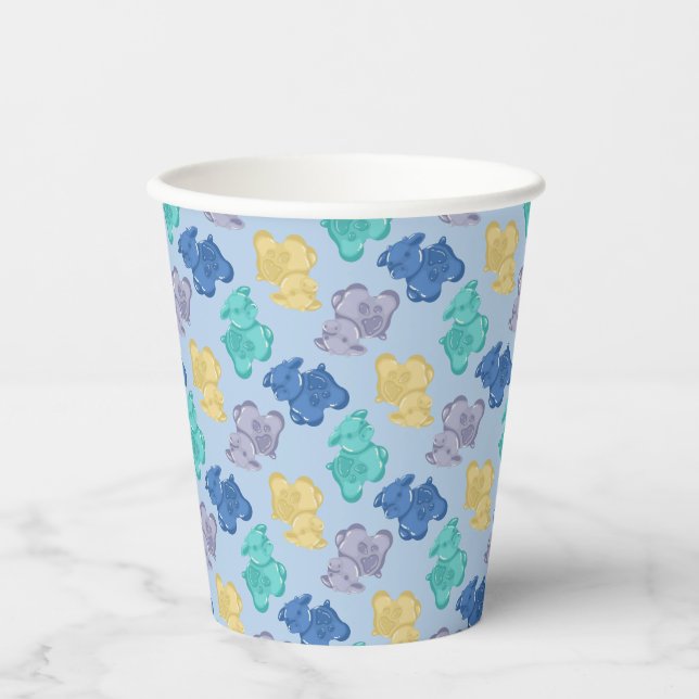 Gummikühe Glaziale Beeren Eisblau Pappbecher (Vorderseite)