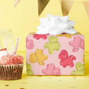 Gummipferd Rosa Tropisches Obst Geschenkpapier