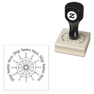 Gummistempel - Schiffsschwungrad mit Name