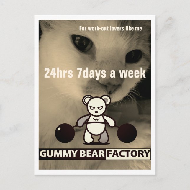 Gummy Bären Factory Gym/Fitness Postkarte (Vorderseite)