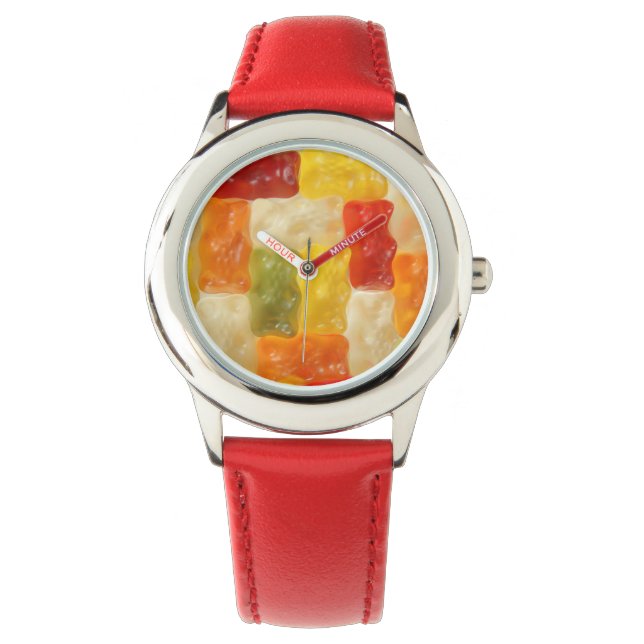 Gummy Bären-Patchwork Armbanduhr (Vorderseite)