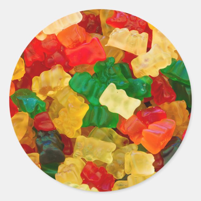 Gummy Bären-Regenbogen-Candy Runder Aufkleber (Vorderseite)