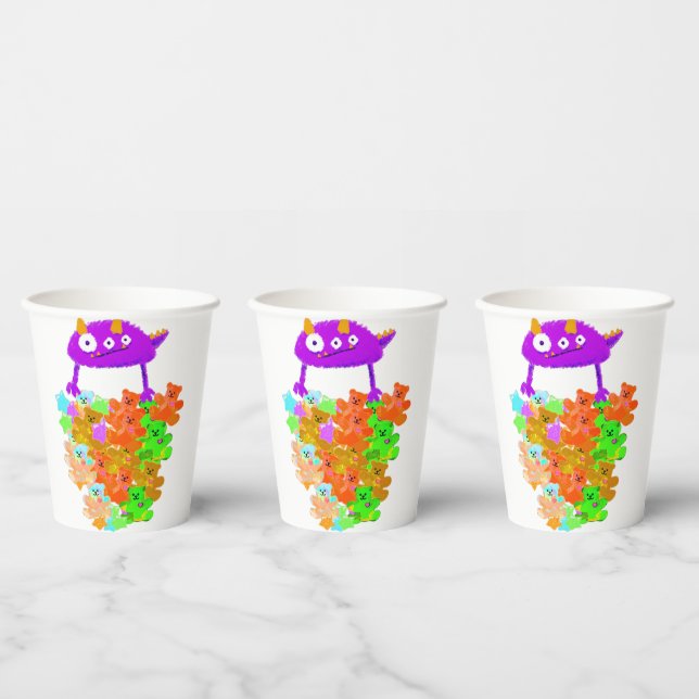 Gummy Bear Harvest Monster Pappbecher (Multi)