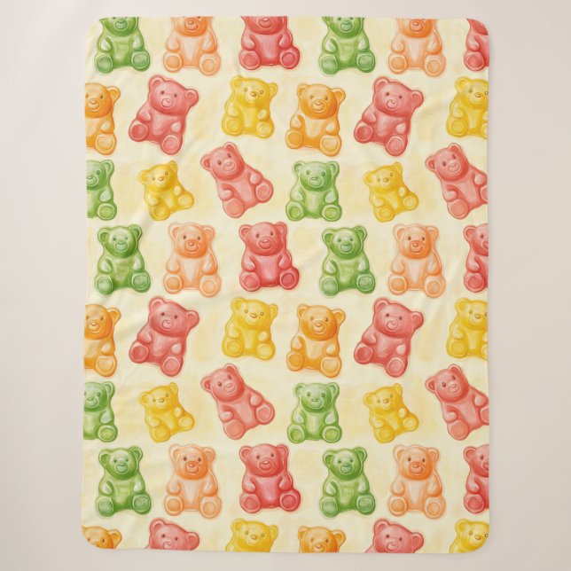 Gummy Bears Mint Pink Yellow Fruit Birthday Sherpadecke (Vorderseite)