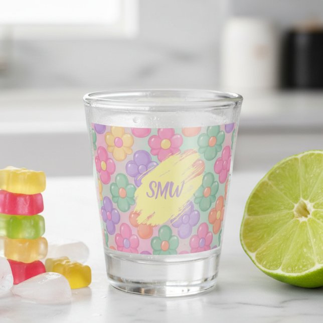 Gummy Candy Floral Personalized Shot Glass Schnapsglas (Gummy Candy Floral Personalized Shot Glass)
