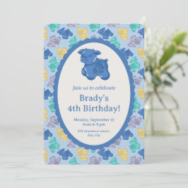 Gummy Cow Glaziale Beere Eisblau Party Einladung