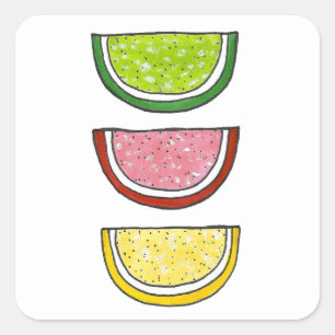 Gummy Fruit Candy Pessach Gelee Fruchtscheiben Quadratischer Aufkleber
