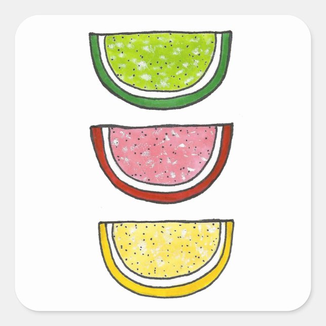 Gummy Fruit Candy Pessach Gelee Fruchtscheiben Quadratischer Aufkleber (Vorderseite)