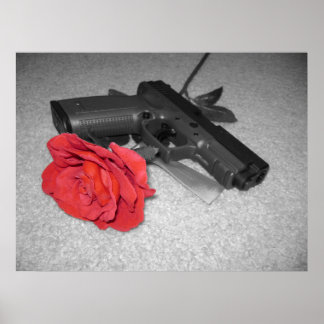 Gun & a Rose Poster