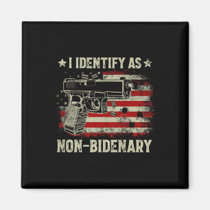 Gun American Flag Funny I identifiziere als nicht Magnet