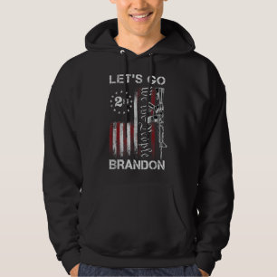 Gun American Flag Patriots Let's Go Brandon 2. Am Hoodie