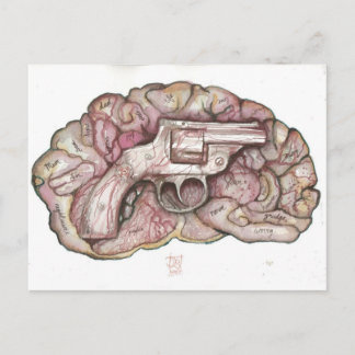 Gun Brain Postkarte
