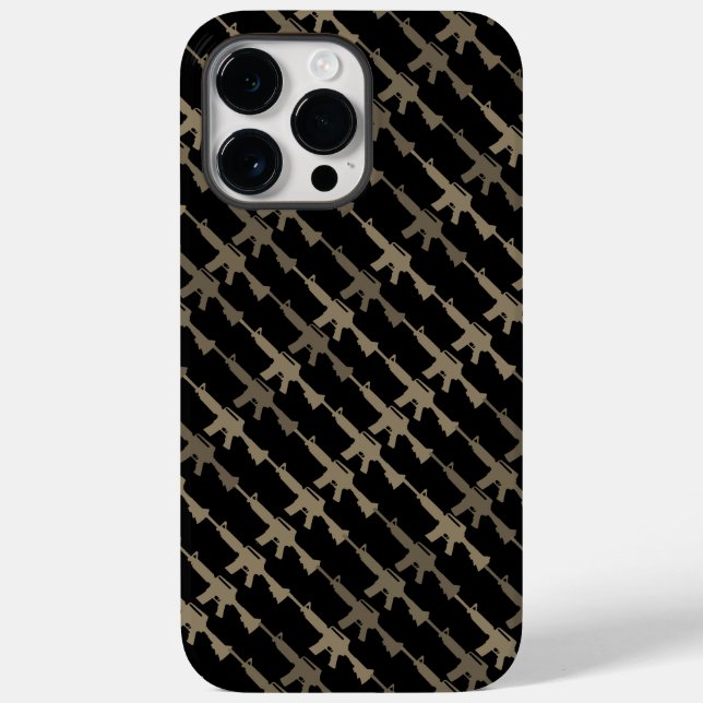 Gun Camouflage GI Rifle Black Sepia Case-Mate iPhone 14 Pro Max Hülle (Rückseite)